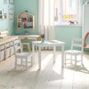 Flash Furniture White Kids Solid Hardwood 3 PC Table & Chair Set TW-WTCS-1001-WH-GG